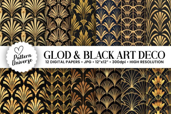 Black Gold Art Deco Patterns: Elevating Your Creative Projects with Timeless Elegance