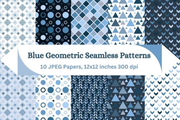Blue Geometric Seamless 10 Patterns: A Modern Design Toolkit