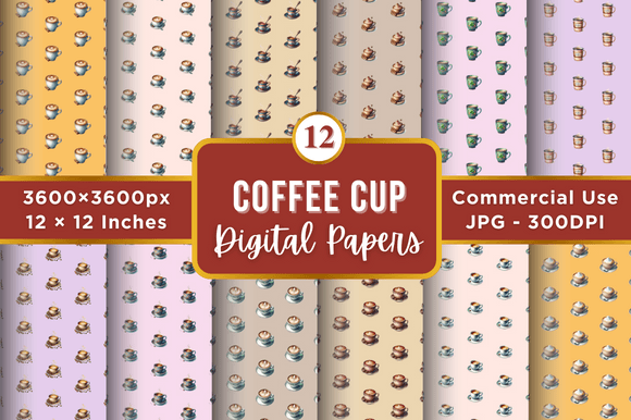 Coffee Cup Digital Paper Patterns: A Creative Resource for Modern Projects
