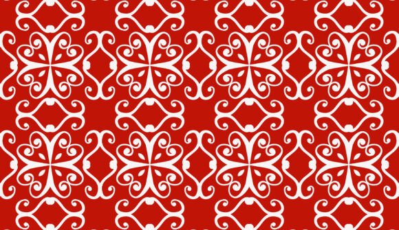 Crimson Symphony of Nature Patterns 3: A Masterpiece of Ornamental Beauty