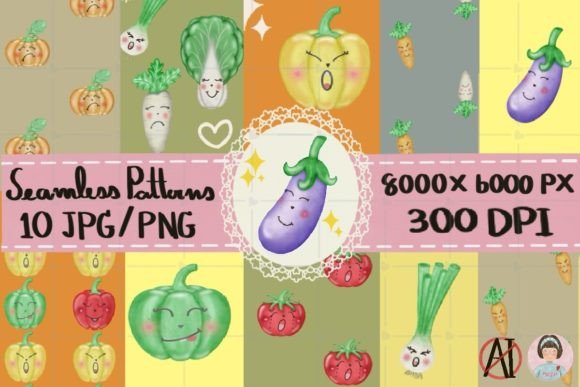 Cute Vegetable Seamless Patterns: The Ultimate Hand-Drawn Asset Collection for Creators