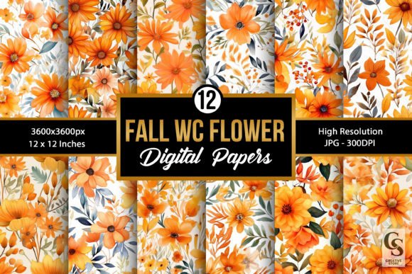Embracing the Warmth of Autumn: The Versatility of Fall Orange Watercolor Flowers Patterns