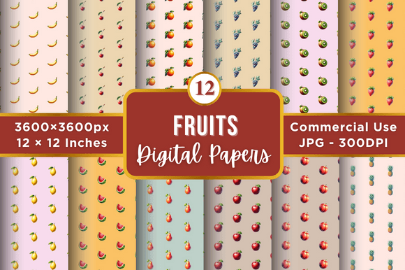 Fruits Digital Paper Patterns: A Versatile Resource for Creative Projects