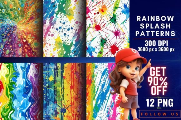 Rainbow Splash Patterns: A Burst of Creative Energy