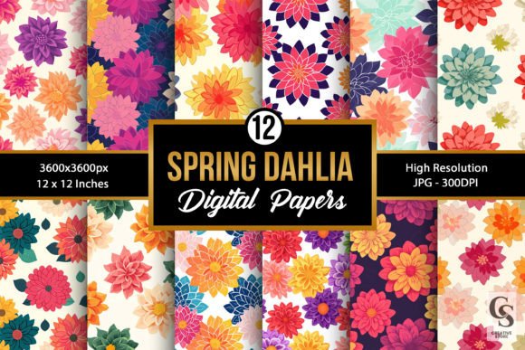 Spring Dahlia Flowers Seamless Patterns: A Versatile Resource for Creative Projects