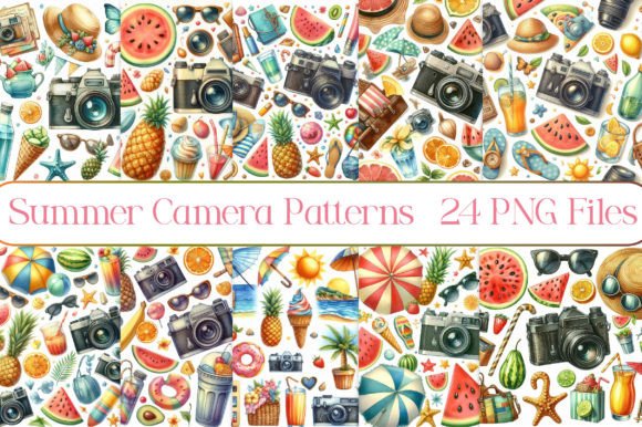 Summer Camera Patterns: A Playful Design Asset for Creative Projects
